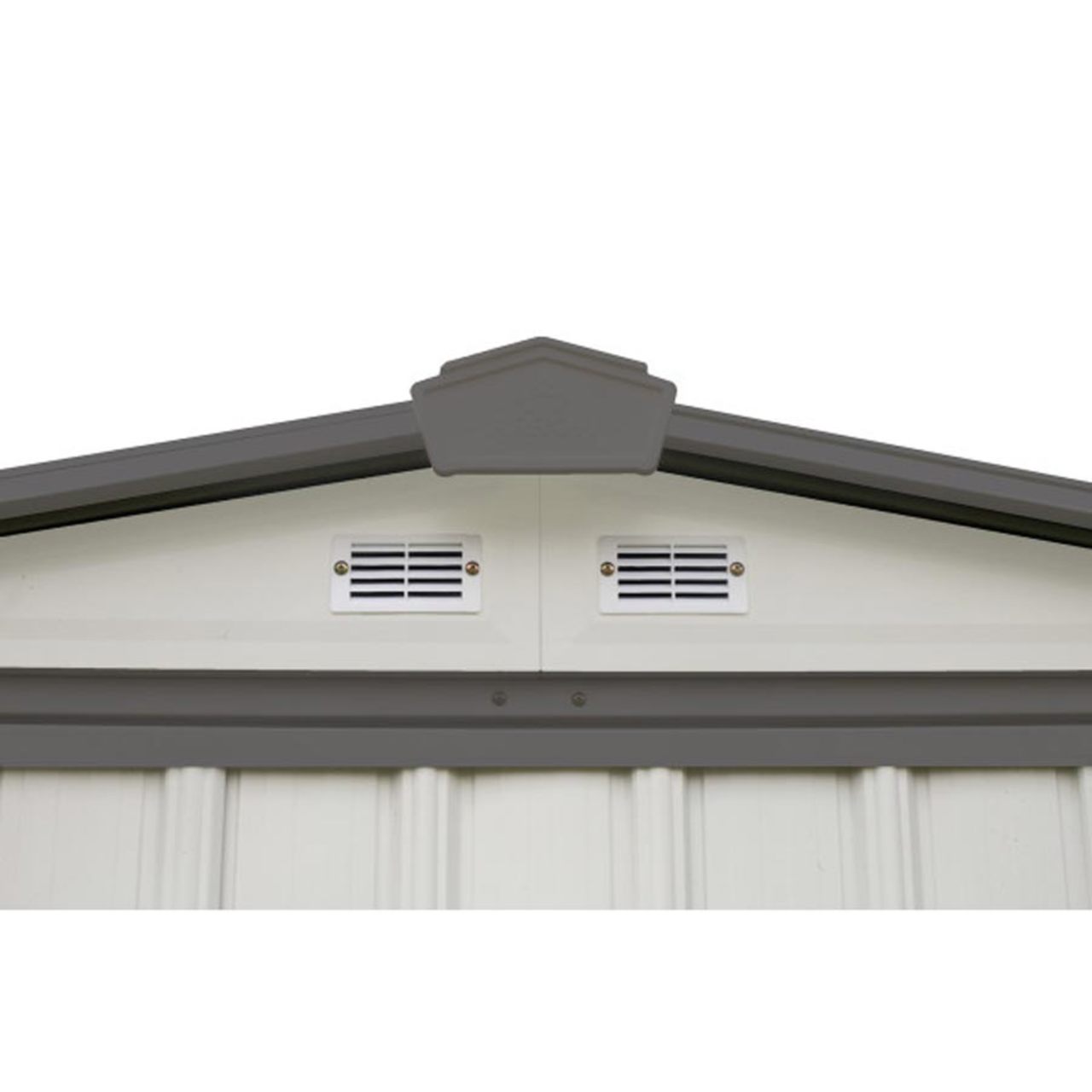 EZEE Low Gable - Galvanized Steel 6' x 5' Storage Shed - Cream/Charcoal