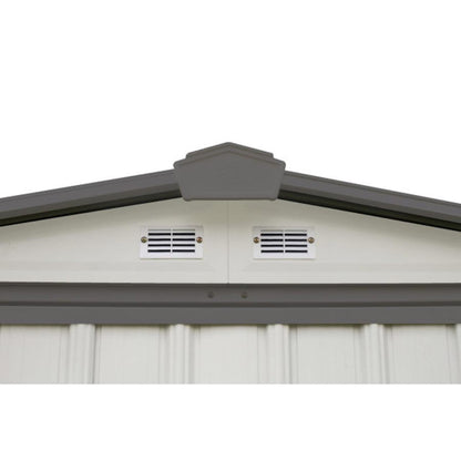 EZEE Low Gable - Galvanized Steel 6 x 5 Storage Shed - Cream/Charcoal