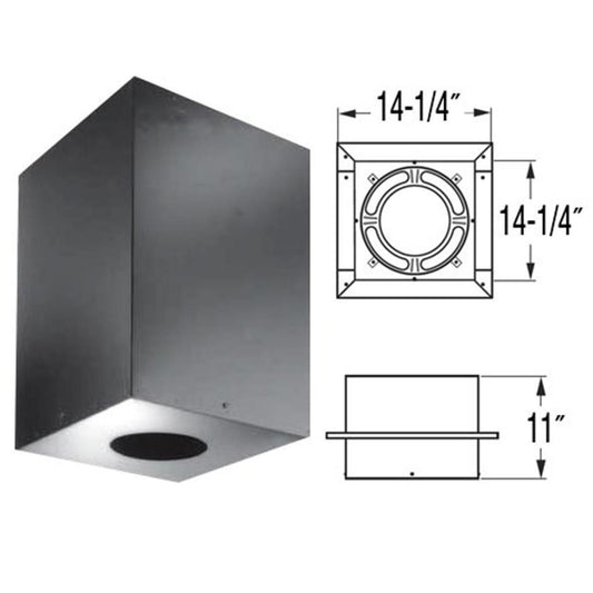 6" DuraPlus 11" Square Ceiling Support Box - 6DP-CS11