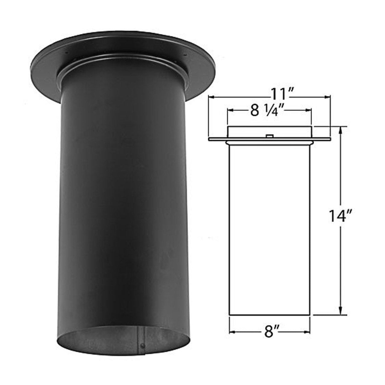 8" DuraBlack Slip Connector with Trim - 8DBK-SC