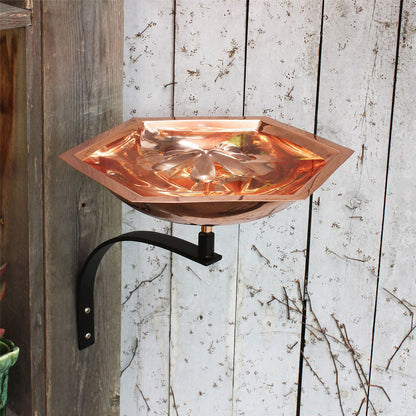 11.5" Copper Bee Fountain & Birdbath with Wall Mount Bracket