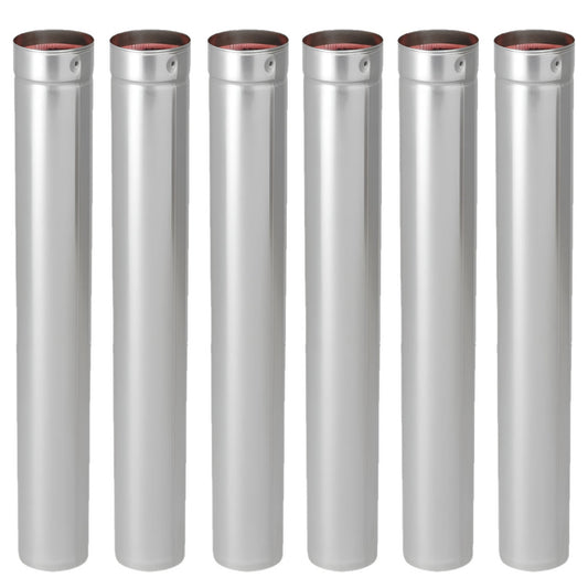 3" X 6" Ventis PelletVent Pipe Galvanized Chimney Pipe (6-Pack) - VP-0306-6