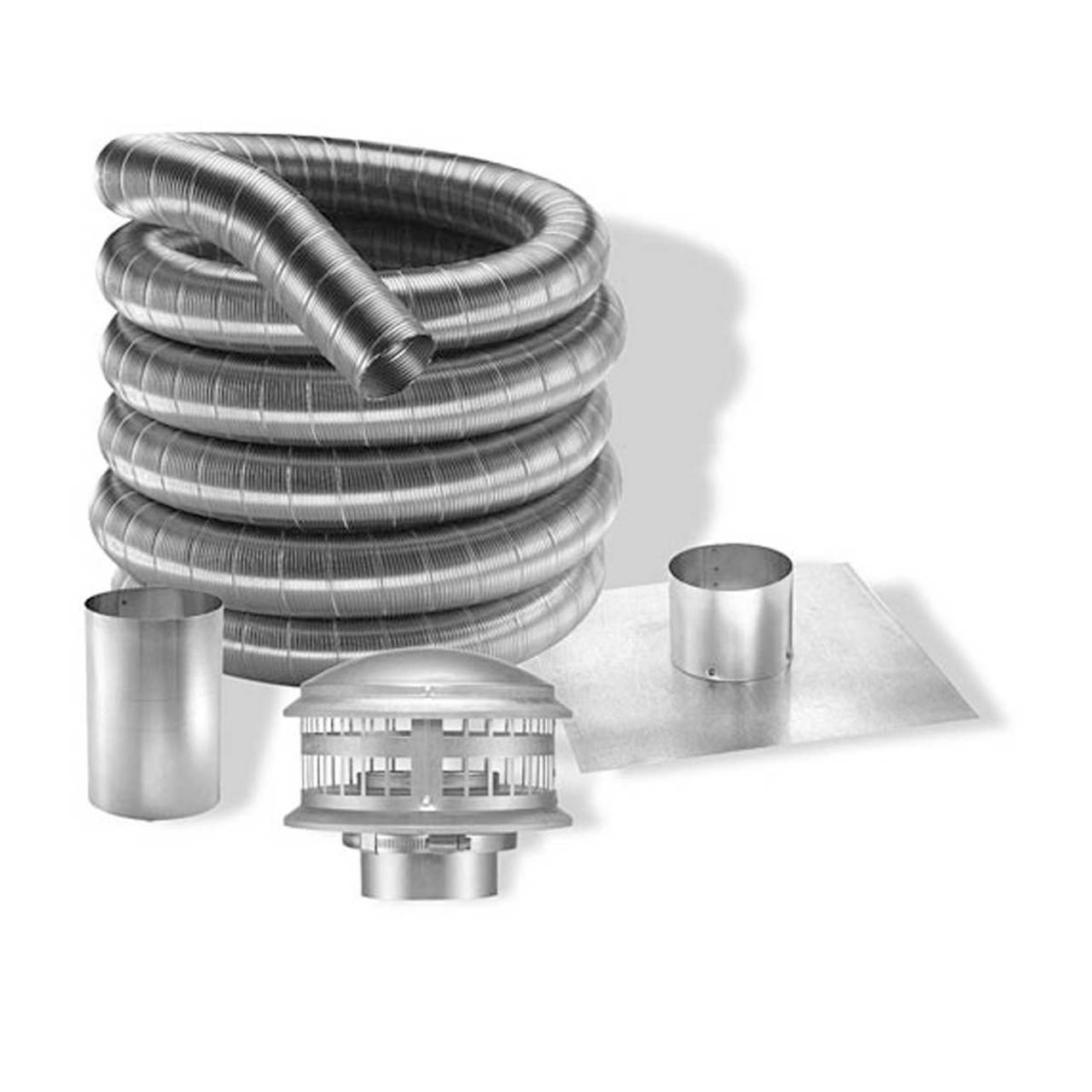 8'' DuraFlexAL 25' Aluminum Gas Chimney Liner Kit - 8DFA-25K