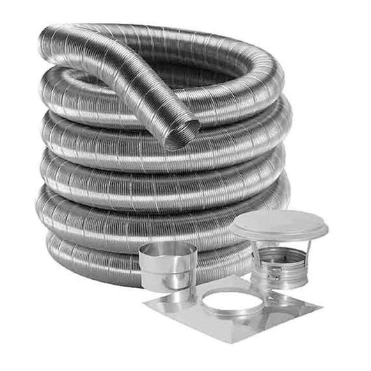 8'' DuraFlex 316 Basic Kit with 35' Flexible Stainless Steel Chimney Liner - 8DF316-35K