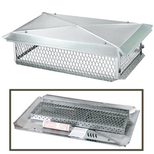 15" x 37" Stainless Steel Multi-Flue Knocked Down Chimney Cap