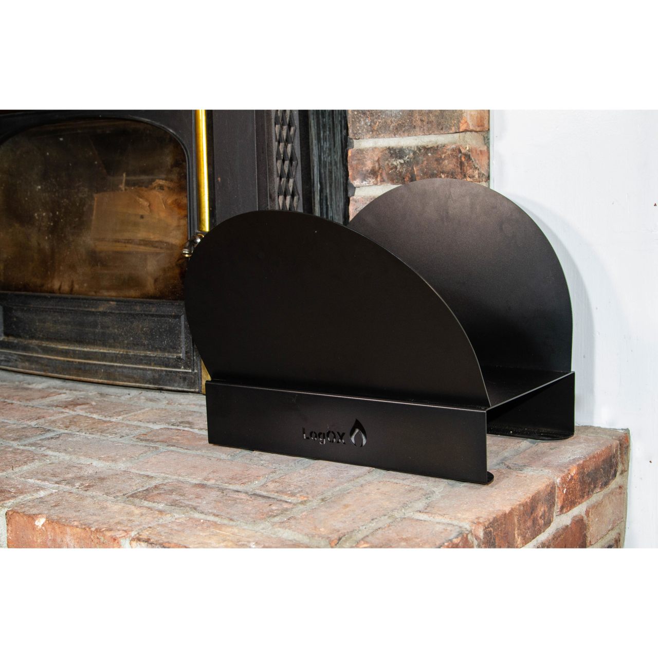 LogOx Black Hearth Bin Firewood Rack
