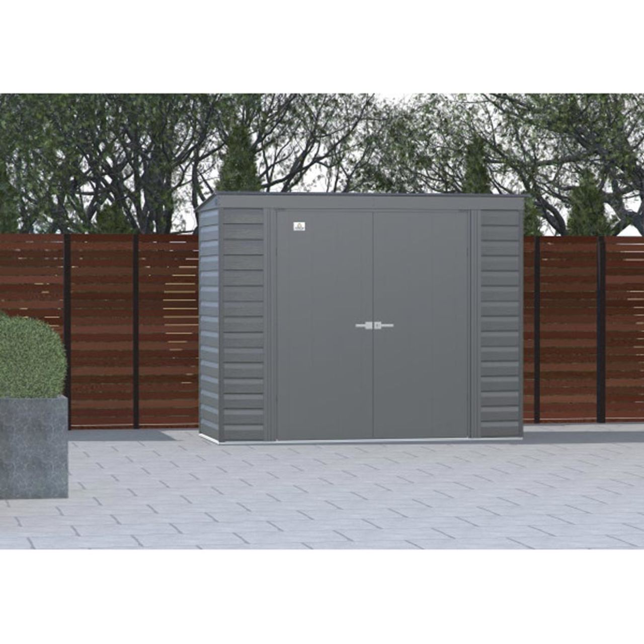 Arrow Select 8' x 4' Steel Storage Shed  -  Charcoal