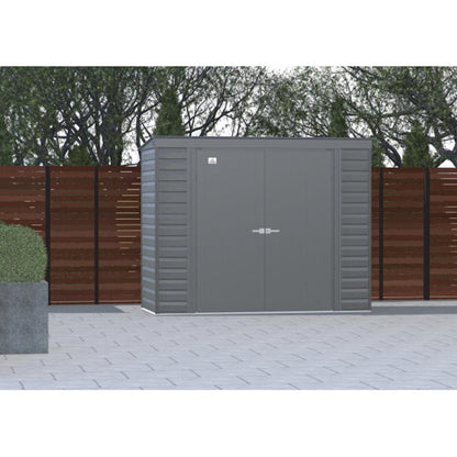 Arrow Select 8' x 4' Steel Storage Shed  -  Charcoal