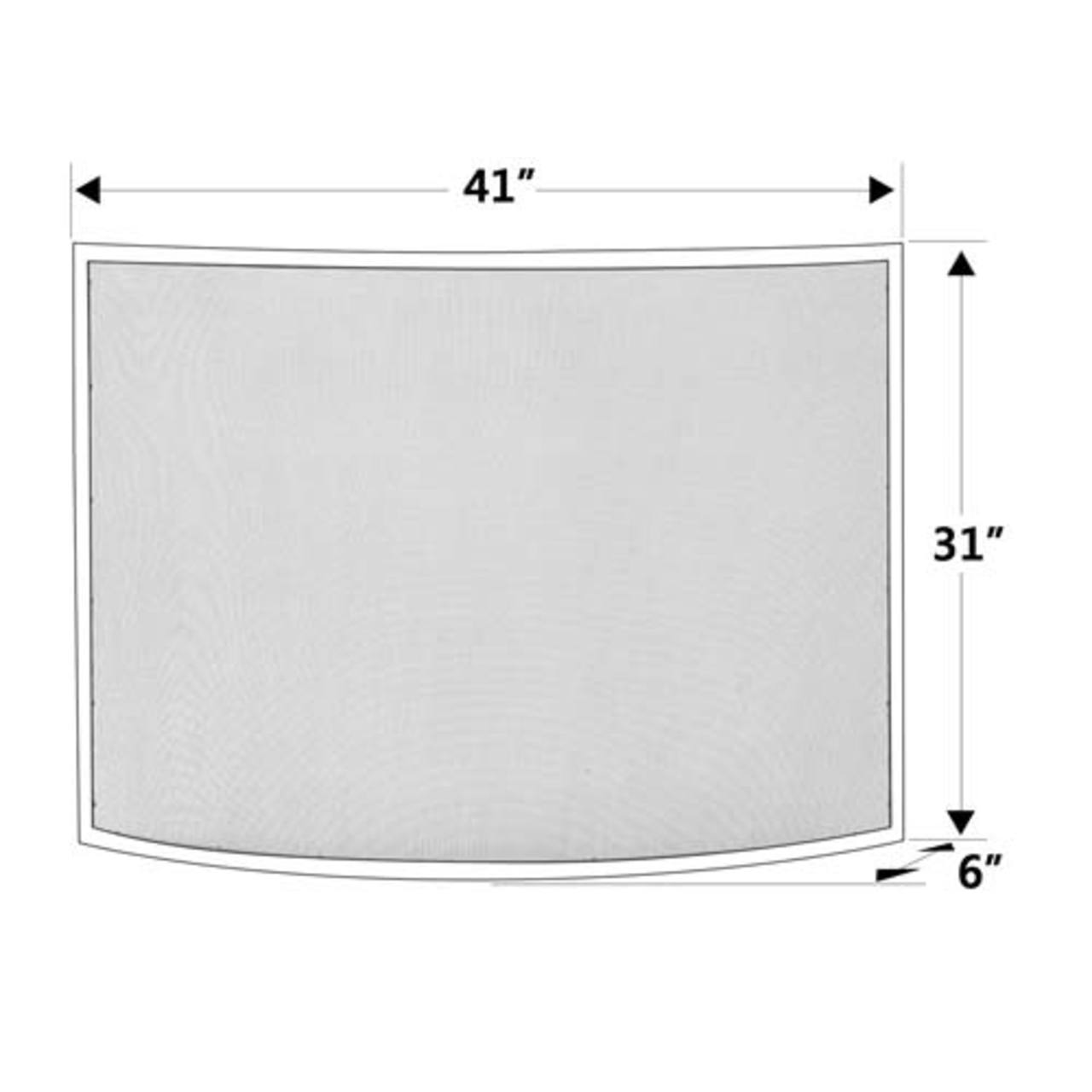 Single Panel Curved Pewter Fireplace Screen