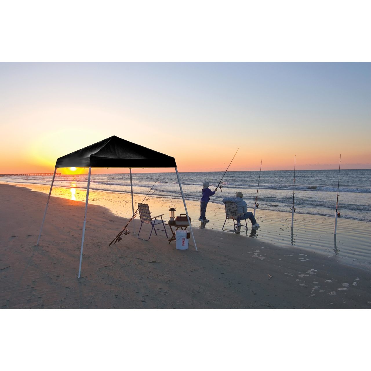 Pop-Up HD 8' x 8' Slant Leg Canopy -  Black