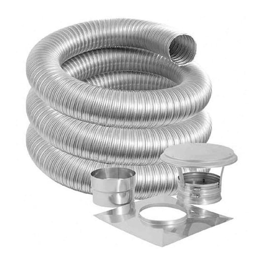 7'' DuraFlexSS PRO Basic Kit with 25' Flexible Stainless Steel Chimney Liner - 7DFPRO-25K