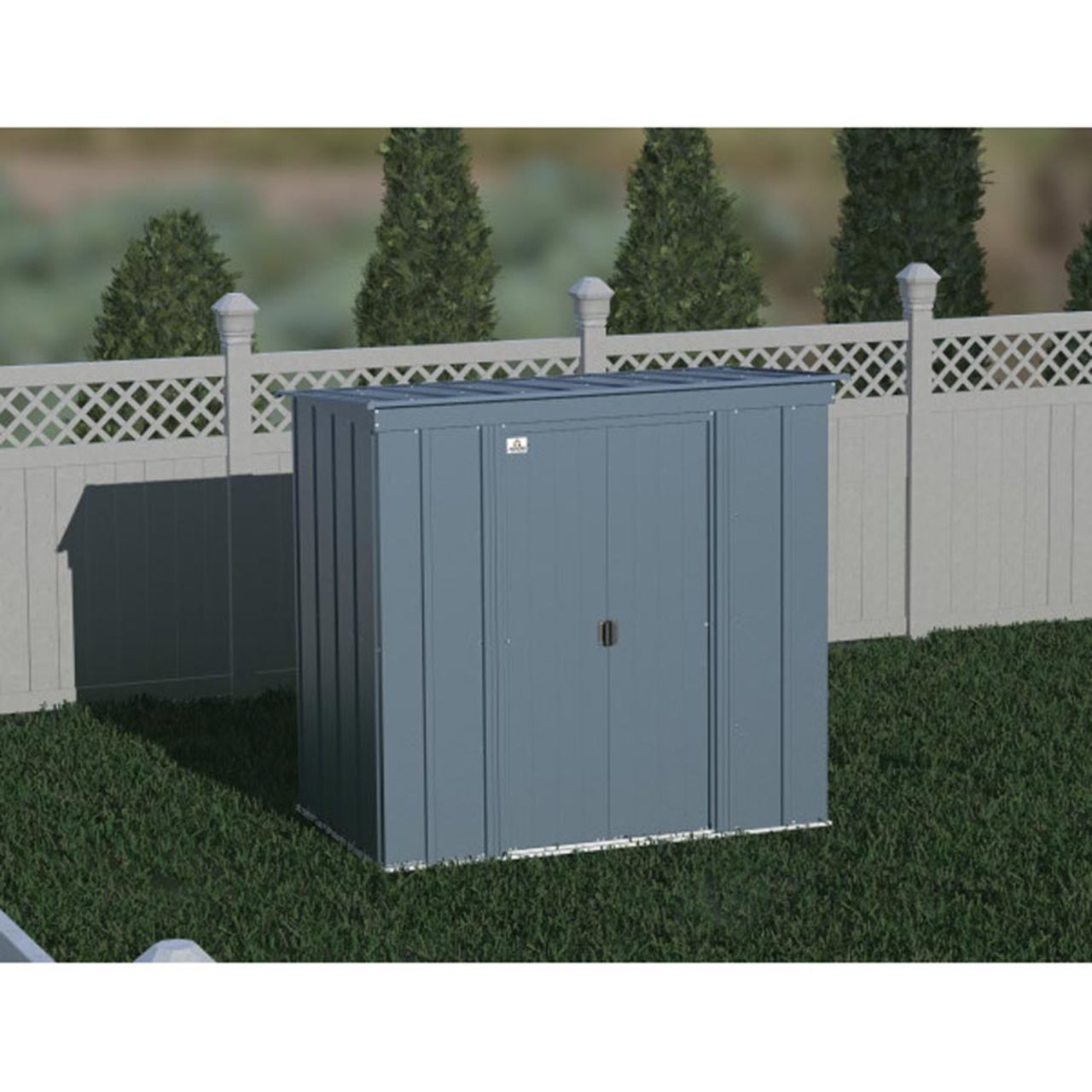 Arrow Classic Steel Storage Shed 6' x 4' -  Blue Gray