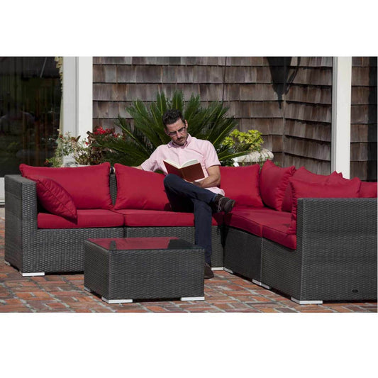 Mocha Wicker Sofa Patio Set