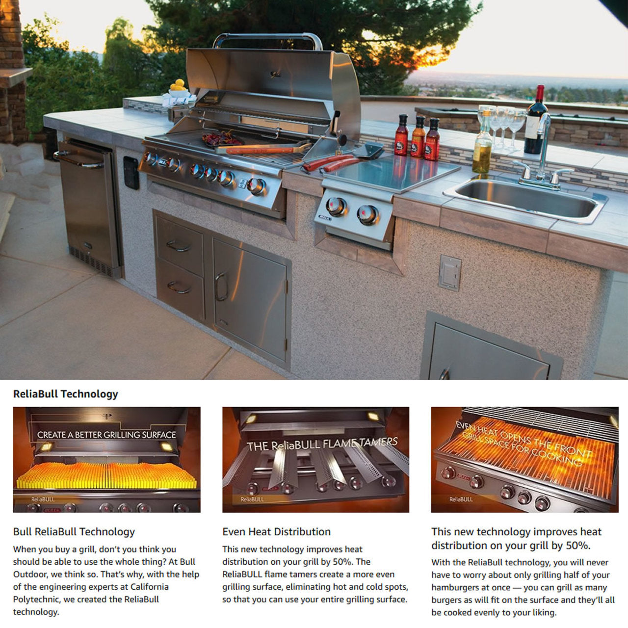 Bull 38" Brahma 5-Burner Drop In Grill with Light 57568-57569