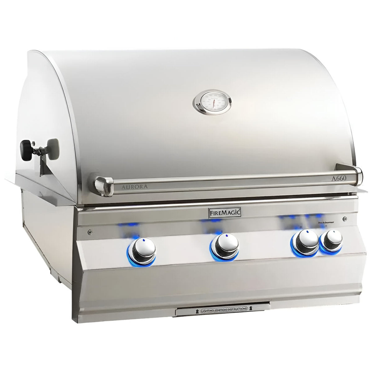 FireMagic A660i Aurora 30" Built-In Grill with Analog Thermometer, Rotisserie Backburner and Infrared Burner NG-LP - A660I8LA