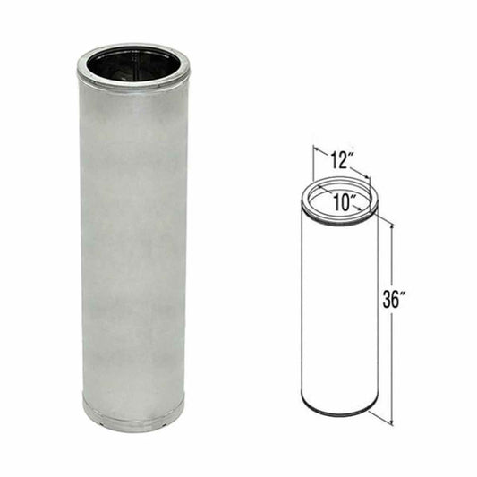 10" x 36" DuraTech Galvanized Chimney Pipe - 10DT-36
