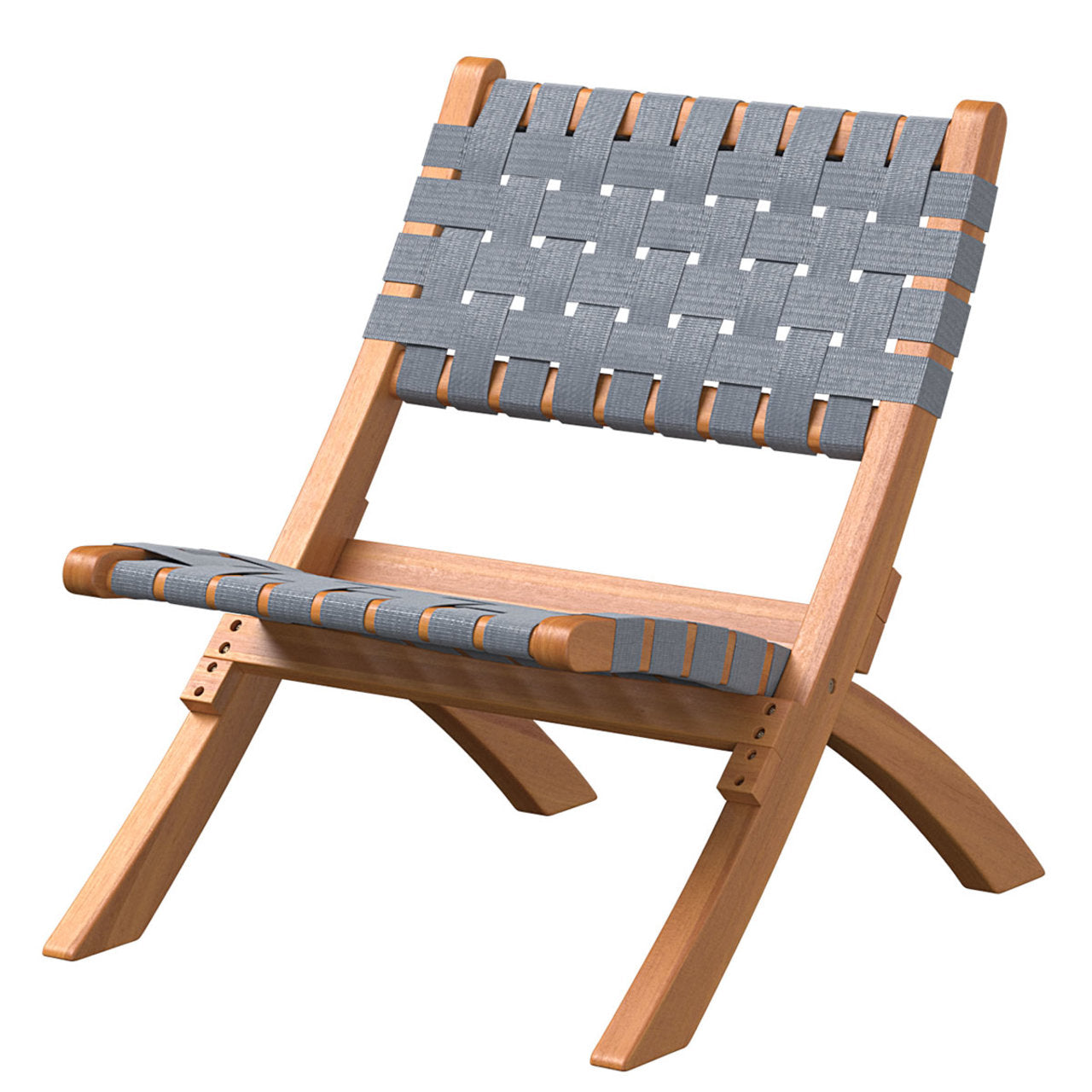 Fire Sense Sava Indoor-Outdoor Folding Chair in Black/Natural/Navy Blue/Warm Grey/Brown Webbing - 62774 - 64159 - 63636 - 63637 - 64098