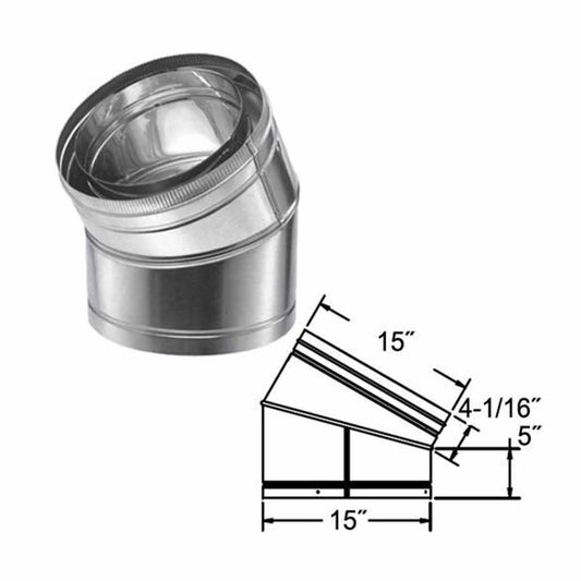 12" DuraChimney II 30 Degree Elbow - 12DCA-E30