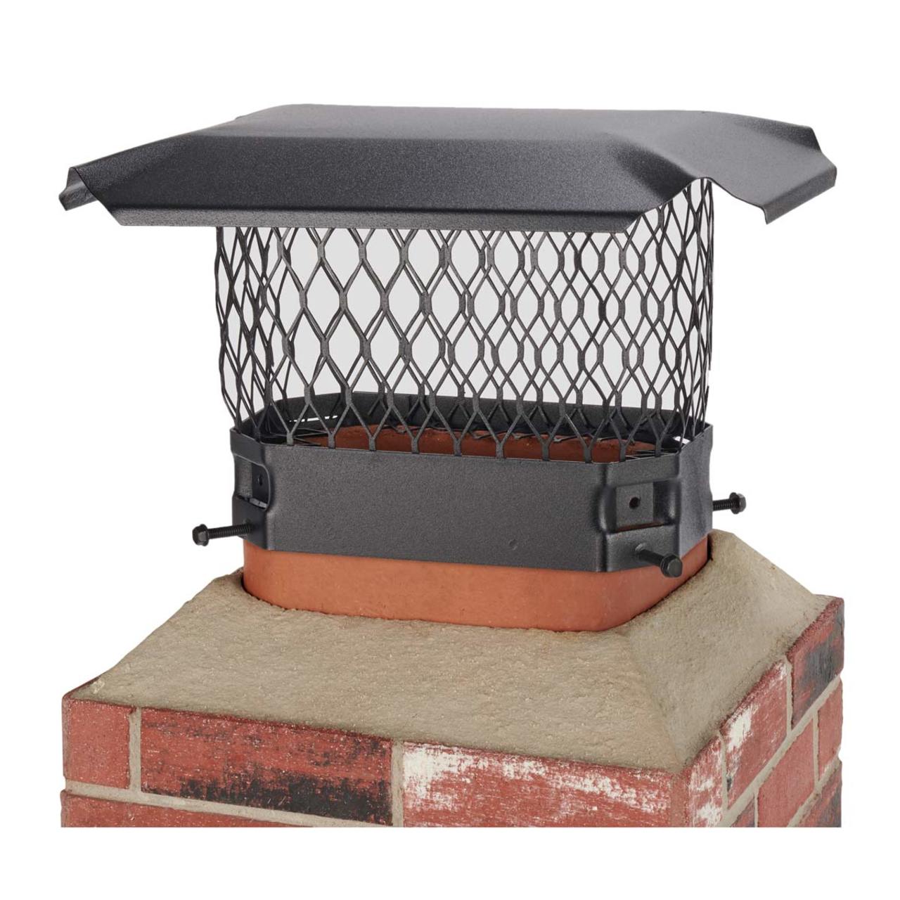 5" x 9" Black Galvanized Single Flue Chimney Cap-3/4" Mesh
