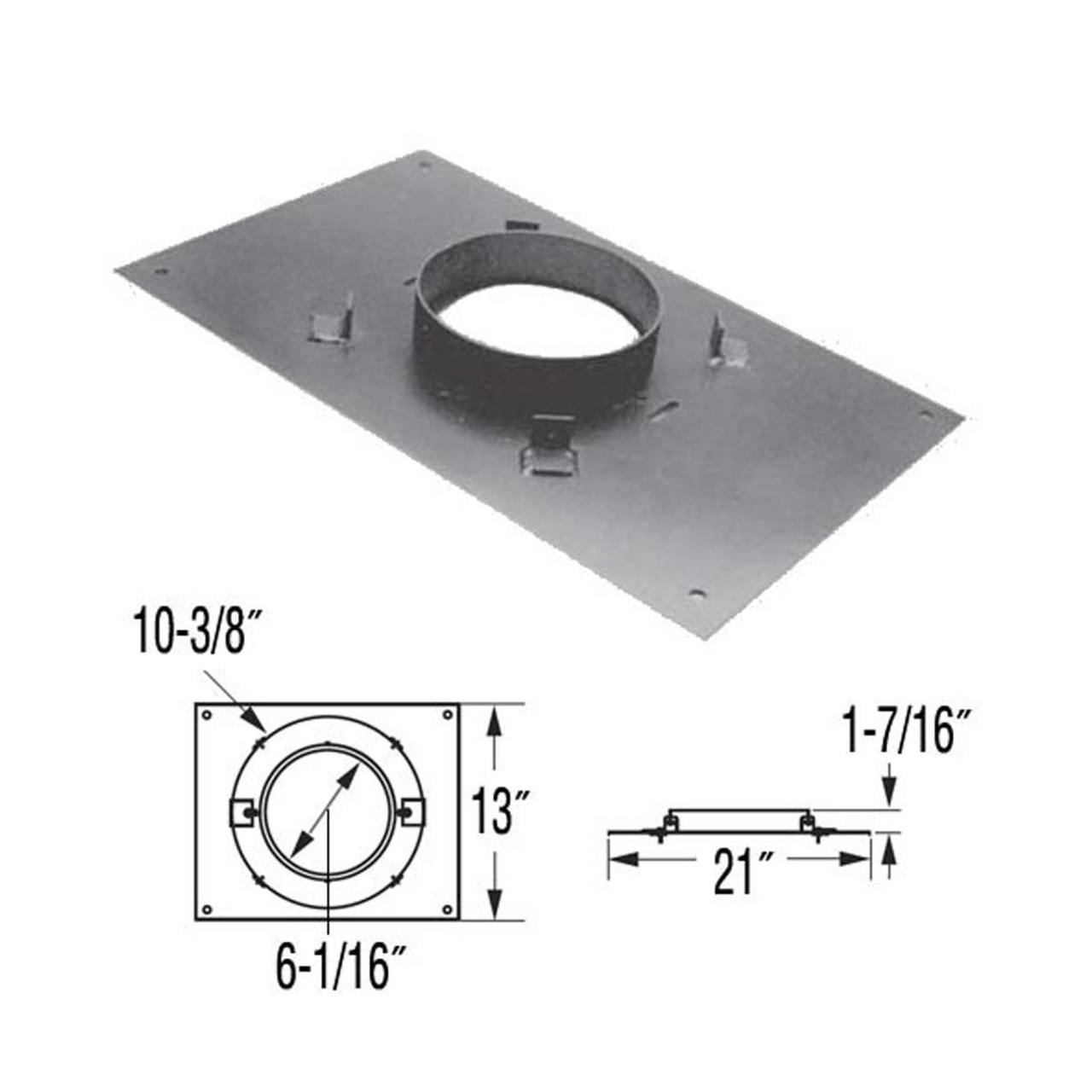 6" DuraPlus 13" x 21" Transition Anchor Plate - 6DP-AP13X21