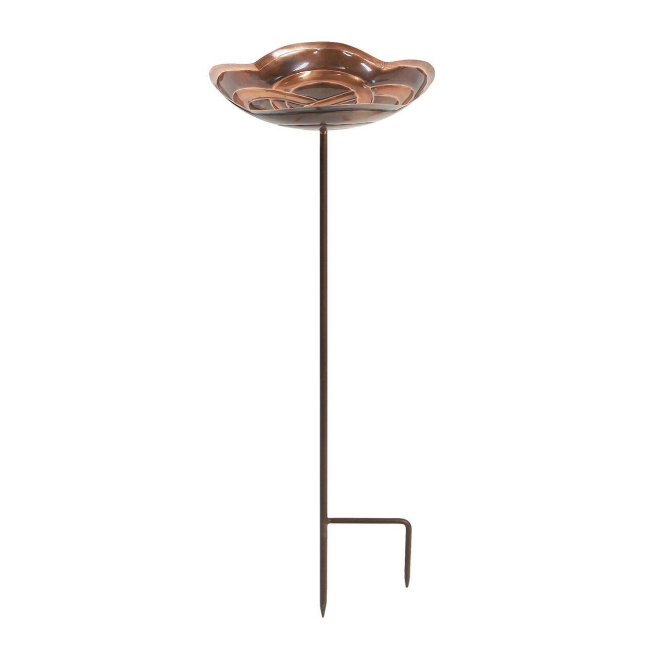 10.5" Dara Knot Staked Birdbath - Copper