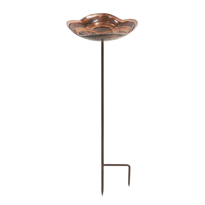 10.5" Dara Knot Staked Birdbath - Copper