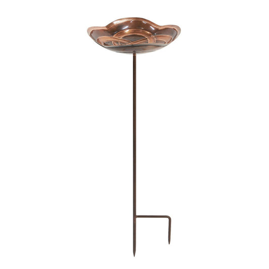 10.5" Dara Knot Staked Birdbath - Copper