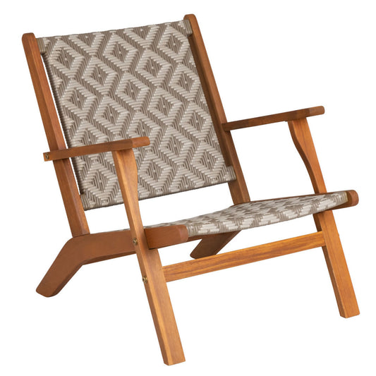 Fire Sense Vega Natural Stain Outdoor Chair in Diamond-Weave Wicker - 64158