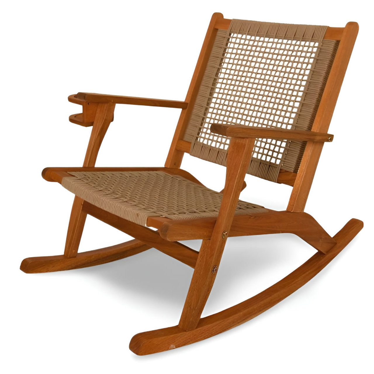 Fire Sense Vega Outdoor Rocking Chair with Beverage Holder - 65245