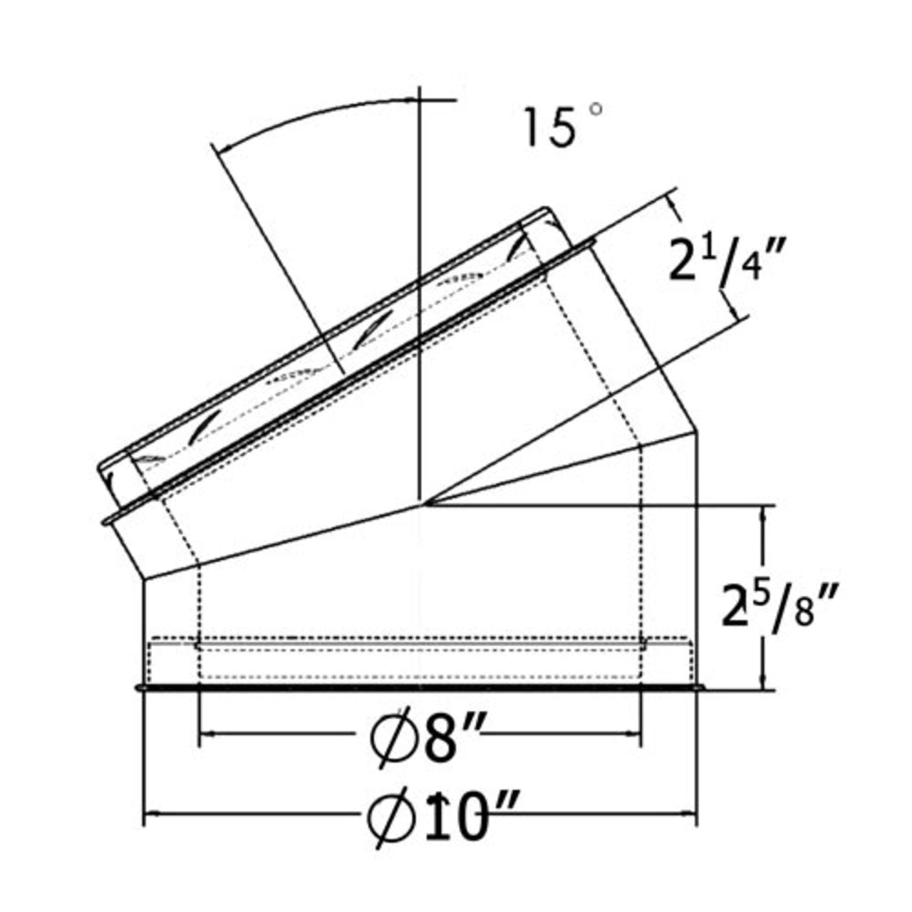 8" Shasta Vent 15 Degree Elbow Kit