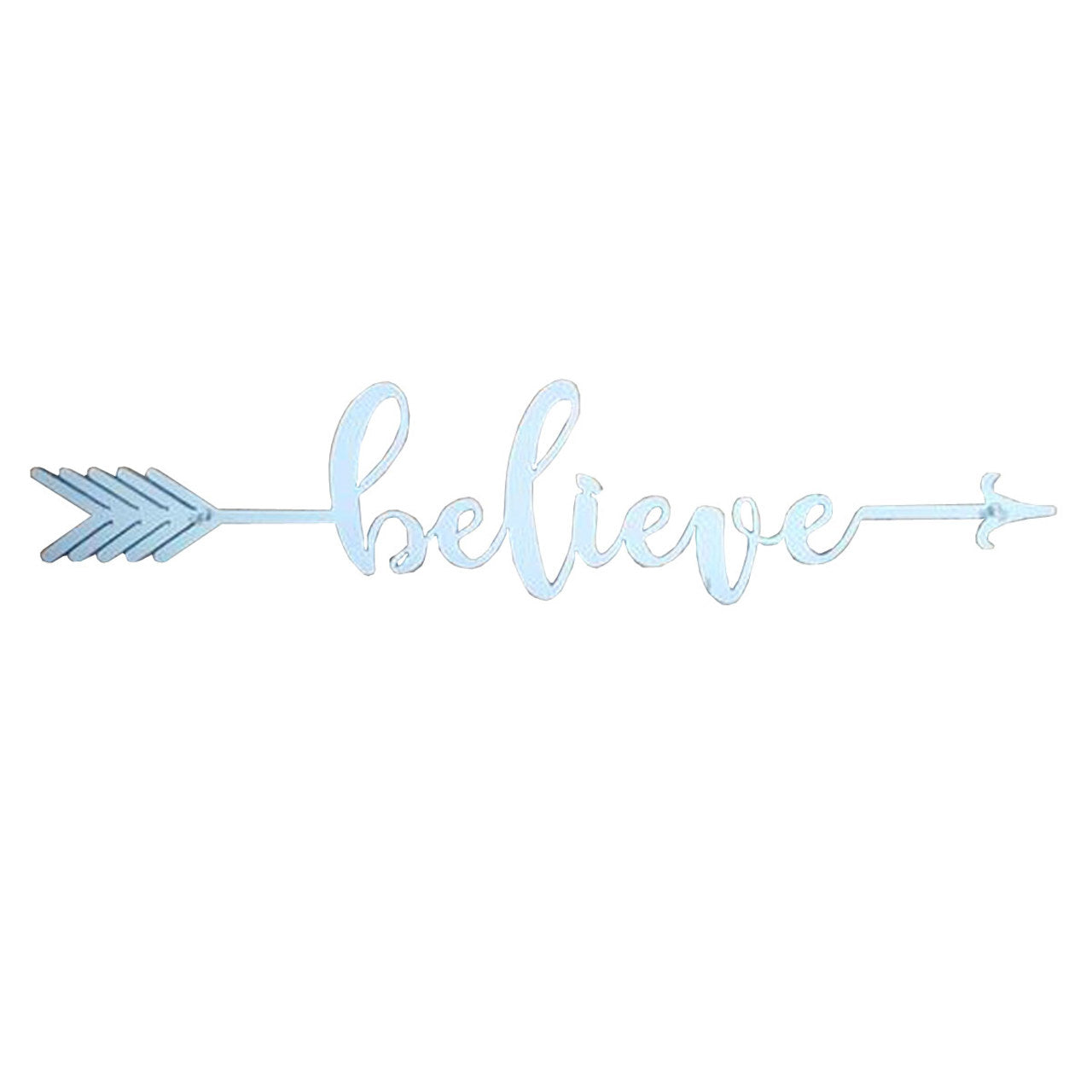 22" Decorative Metal Art - Believe Arrow in Black or White