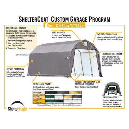 ShelterCoat 12' x  24' Garage Barn - Gray