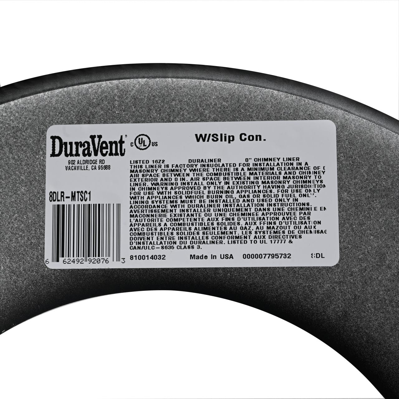 8" DuraLiner Masonry Thimble with Slip Connector - 8DLR-MTSC