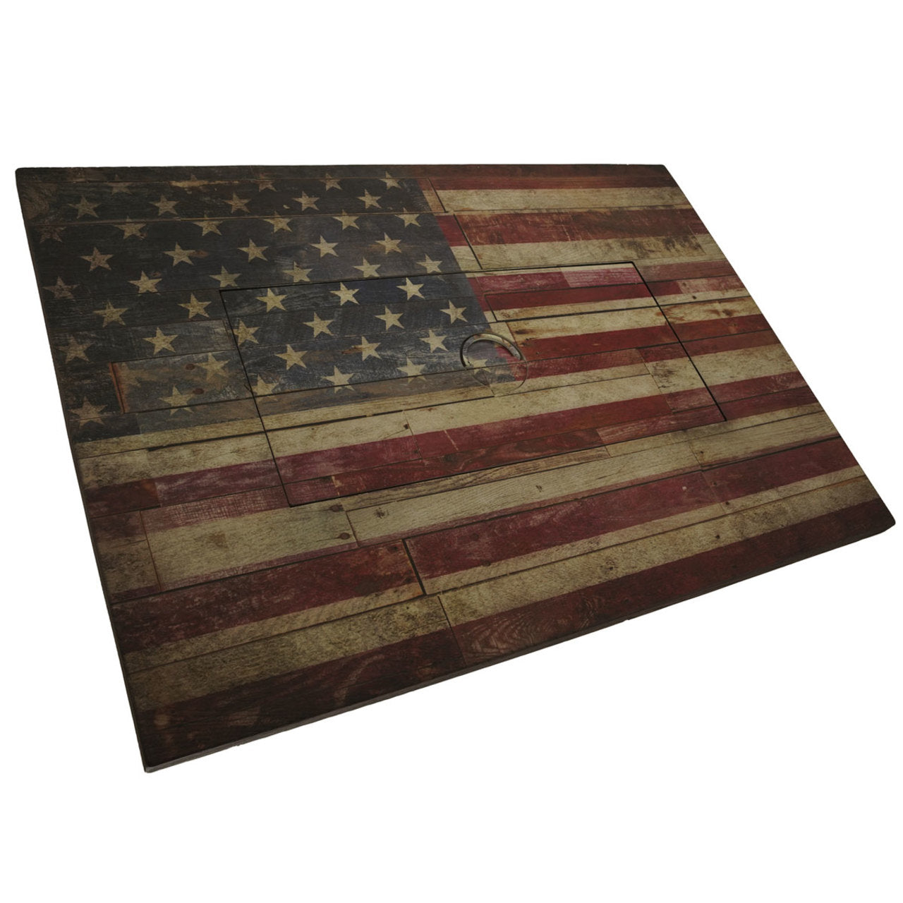 The Americana - 40 x 28 Rectangular Gas Outdoor Fire Pit -Red-White-Blue