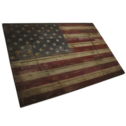 The Americana - 40 x 28 Rectangular Gas Outdoor Fire Pit -Red-White-Blue