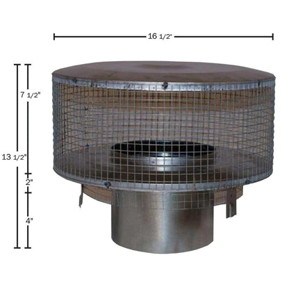 8'' Superior Round Chimney Cap with Mesh Screen