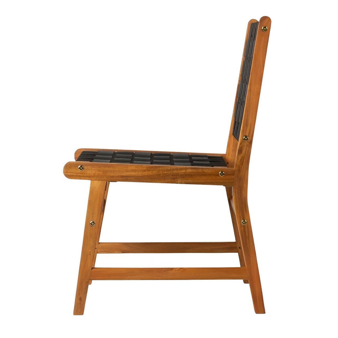Fire Sense Sava Indoor-Outdoor Armless Dining Side Chair in Black Webbing - 63710