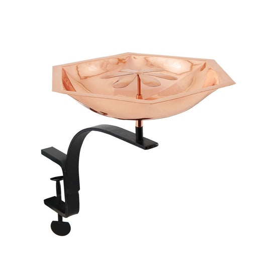 11.5" Copper Bee Fountain & Birdbath with Rail Mount Bracket