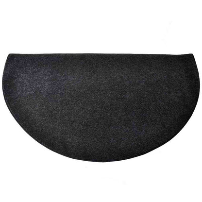 Flame 4' Half Round Polyester Fireplace Rug - Black