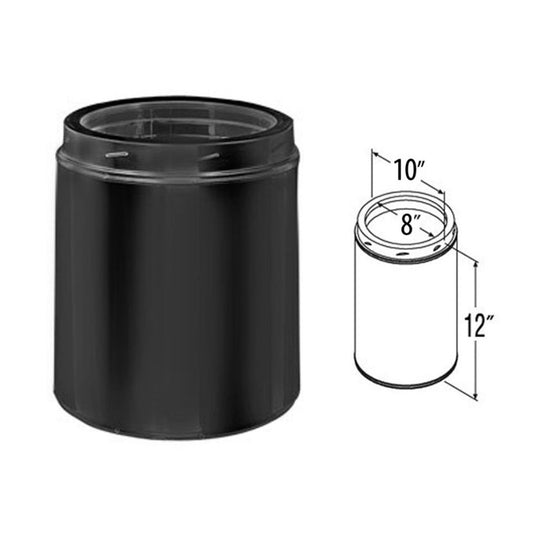 8" x 12" DuraTech Black Chimney Pipe - 8DT-12B