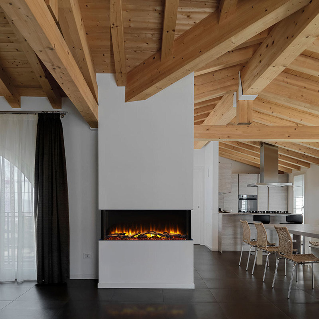 SimpliFire 43" Scion Trinity 3-Side Linear Electric Fireplace - SF-SCT43-BK