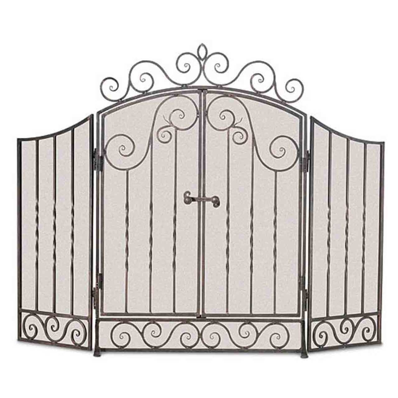 Pilgrim Vienna Fireplace Screen with Doors - Brushed Bronze