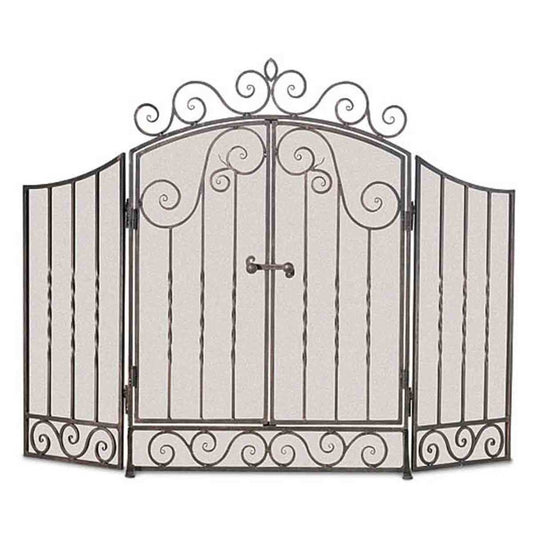 Pilgrim Vienna Fireplace Screen with Doors - Brushed Bronze