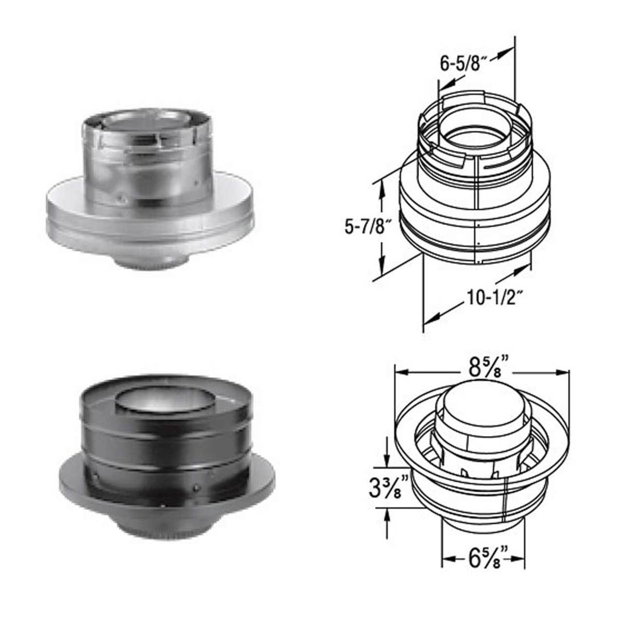 4'' x 6 5/8'' DirectVent Pro Chimney Conversion Kit - 46DVA-KCB