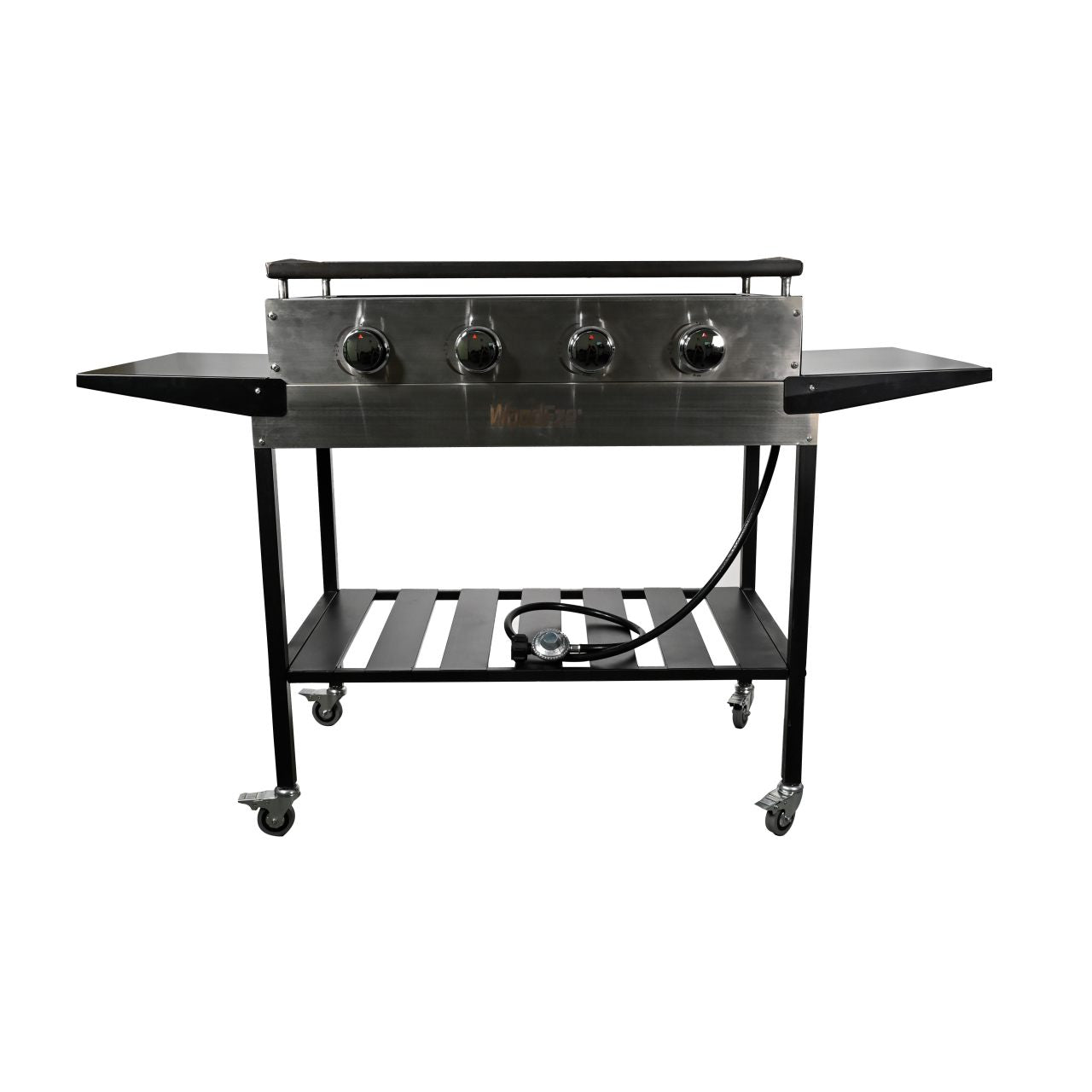 WoodEze 4-Burner Flat Top Griddle Gas Grill - Black and Stainless Steel
