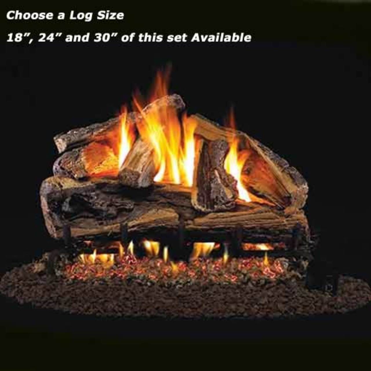 18''-30'' Peterson Real Fyre Rugged Split Oak Vented Propane Gas Log Kit