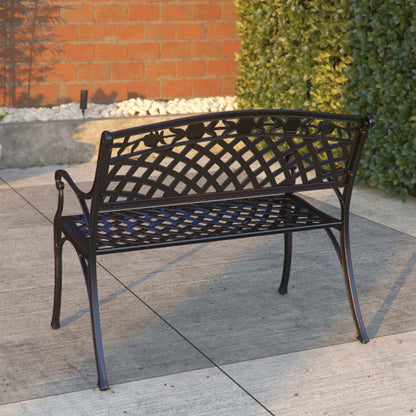 Scarlet Aluminum Patio Bench In Antique Bronze