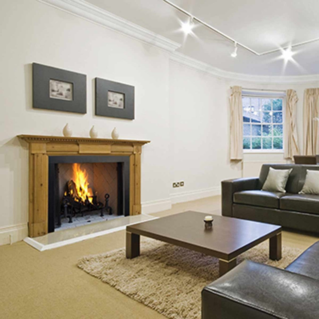 50'' Superior Woodburning Fireplace with White Full Herringbone