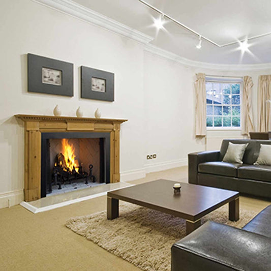 50'' Superior Woodburning Fireplace with White Full Herringbone