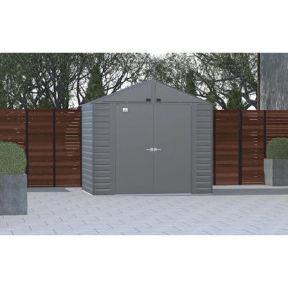 Arrow Select 8' x 6' Steel Storage Shed - Charcoal